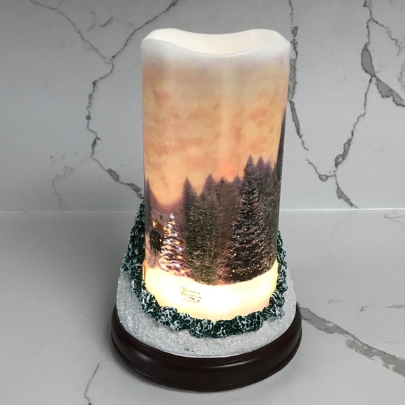 Bradford Exchange Thomas Kinkade Flameless Snowflake Projector Lights  ‘Peace’ - Picture 3 of 9